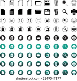 schwarz-weiß und hervorgehobene Icon-Set sind alle editierbar