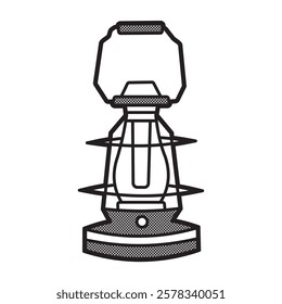 black and white hiking lamp image vector