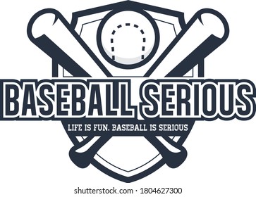 Black and White Hipster Baseball Logo Design