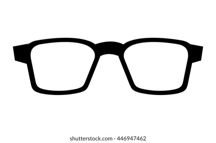 black and white hipster man eyeglasses over isolated background, hipster fashion concept, vector illustration 