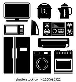 black and white home appliance icon 