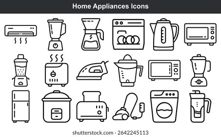 Black and White Home Appliance Icons