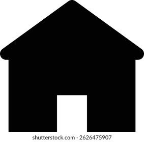 Diseño de icono de forma de hogar en blanco y negro.