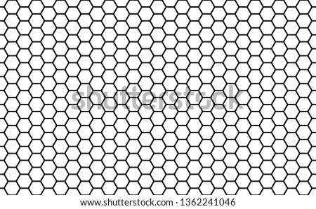 Black and white honey hexagonal cells seamless texture. Mosaic or speaker fabric shape pattern. Honeyed comb grid texture and geometric hive hexagonal honeycombs. Vector illustration