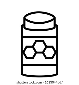 black white honey jar icon vector