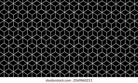 Black and white honeycomb seamless pattern as a background