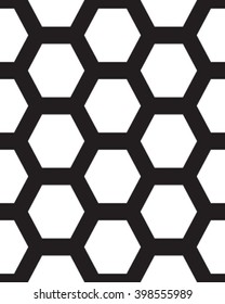 Black and white honeycomb seamless pattern, vector