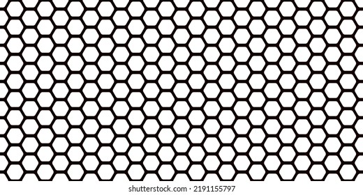 Patrón simple y transparente de honeycomb blanco y negro con textura de células de colmena redondeada regular. Resumen de fondo vectorial con geometría hexagonal. Papel de escritorio de estilo minimalista