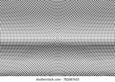 Black white horizontal dotted gradient. Half tone vector background. Subtle dotted halftone. Abstract monochrome texture. Black ink dot on transparent backdrop. Pop art dotwork. Retro design 