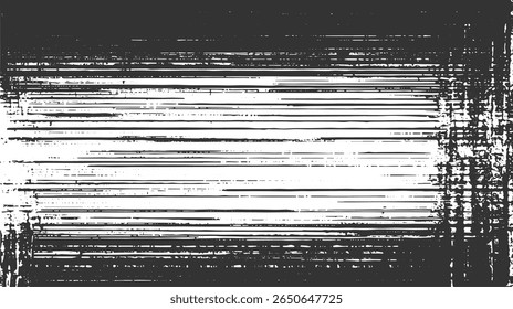 Las líneas Horizontales en blanco y negro crean un efecto grunge texturizado. El patrón se angustia con diferentes pesos de línea y densidad.