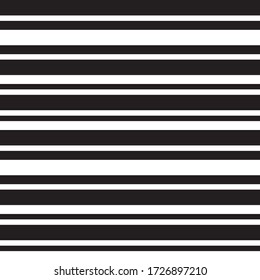 Black and white Horizontal striped seamless pattern background suitable for fashion textiles, graphics