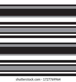 Black and white Horizontal striped seamless pattern background suitable for fashion textiles, graphics