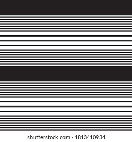 Black and white Horizontal striped seamless pattern background suitable for fashion textiles, graphics