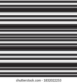 Black and white Horizontal striped seamless pattern background suitable for fashion textiles, graphics