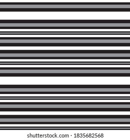 Color negro y blanco Horizontal rayado fondo de patrón sin soldadura adecuado para textiles de moda, gráficos
