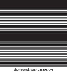 Black and white Horizontal striped seamless pattern background suitable for fashion textiles, graphics