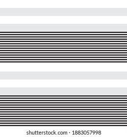 Black and white Horizontal striped seamless pattern background suitable for fashion textiles, graphics