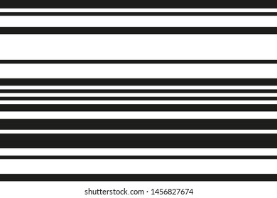 Black and white horizontal stripes. Geometric pattern. Seamless vector background
