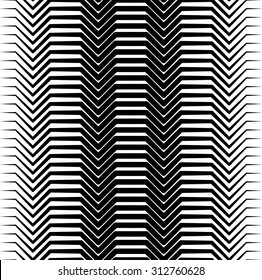 Black and white horizontal zigzag lines abstract pattern. Seamlessly repeatable. Vector.