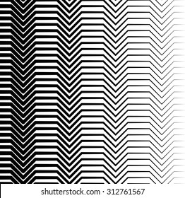 Black and white horizontal zigzag lines abstract pattern. Seamlessly repeatable. Vector.