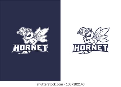 Black and white hornet spin basketball vector