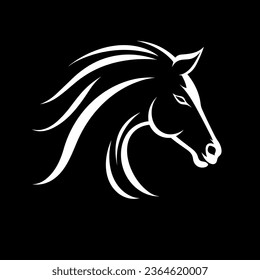 black  white horse logo vector, ideal for powerful branding. Versatile and captivating design for a range of uses. High-quality and customizable.