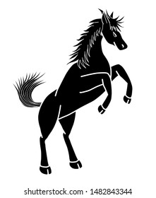The black and white horse shape can be used as a logo.