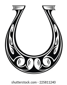 Black White Horseshoe Stock Vector (Royalty Free) 225811240 | Shutterstock