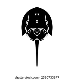 black and white horseshoe crab vector illustration. Antique animal illustration