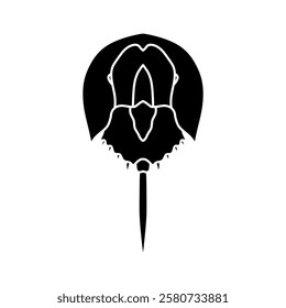 black and white horseshoe crab vector illustration. Antique animal illustration