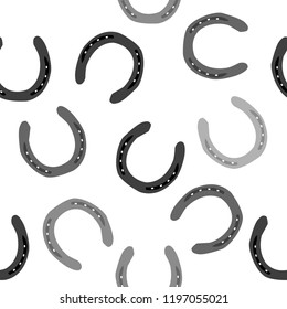 Black and white horseshoes seamless