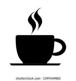 black and white hot coffee cup vector,