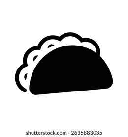 Black and White Hot Dog Icon