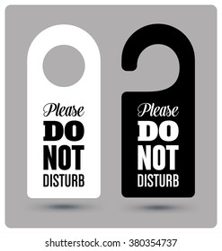 Black and White Hotel Door Hanger Tags, Messages -  Please Do Not Disturb Sign  