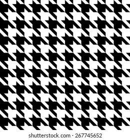 Black & White Hounds Tooth Check Fabric Pattern Texture