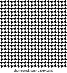 Black and white hounds tooth print. Checkered pattern with Arabic motifs.  Template for scarves, coats, suits, shirts and home decorations.