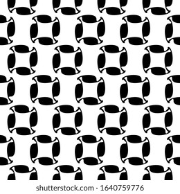 Black and white houndstooth pattern repeat check motif. Simple geometric all over print block for apparel textile, patchwork fabric, swimwear, silk scarf, bandana, mens shirt, fashion garment.