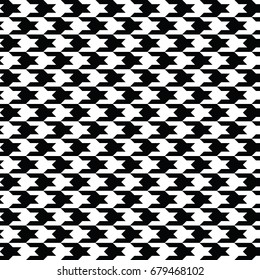 Black and white houndstooth pattern vector. Classical checkered textile design.