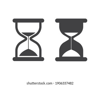 Black and white hourglass vector icon