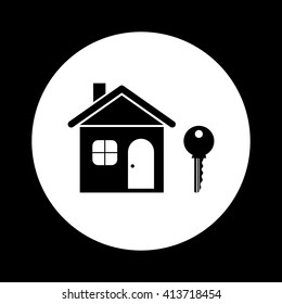 Black and white house icon 