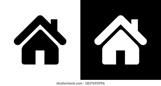 Black and white House icon set