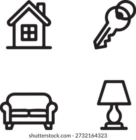 Luminária de sofá-chave da casa em preto e branco