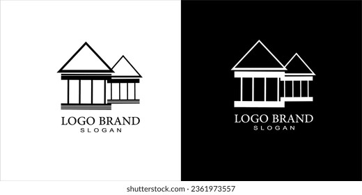 black and white house logo