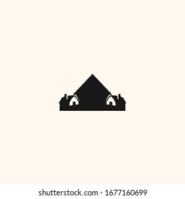 Black and white house logo design.