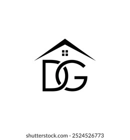 Black and white House Logo. It is vector design.