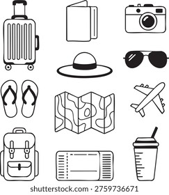 Black and white of household and tools household tools kitchen appliances cleaning supplies