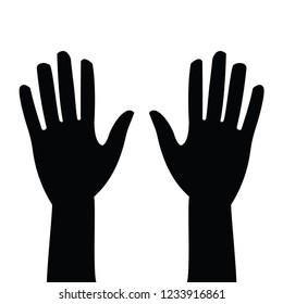 Black and white human hands isolated on white background