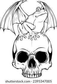 Black and white human skull