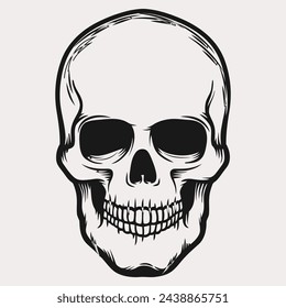 Black and white human skull 