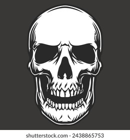 Black and white human skull 